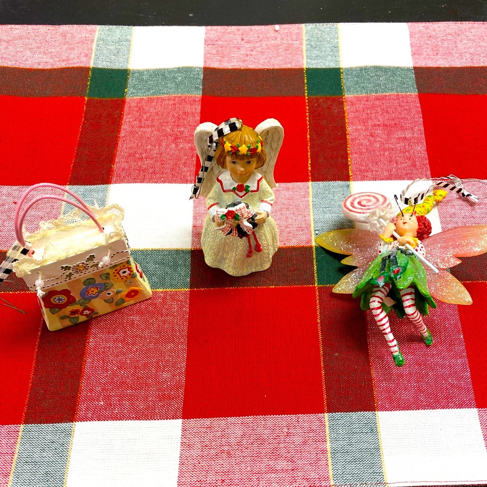 Group of 3 Mary Engelbreit ornaments.